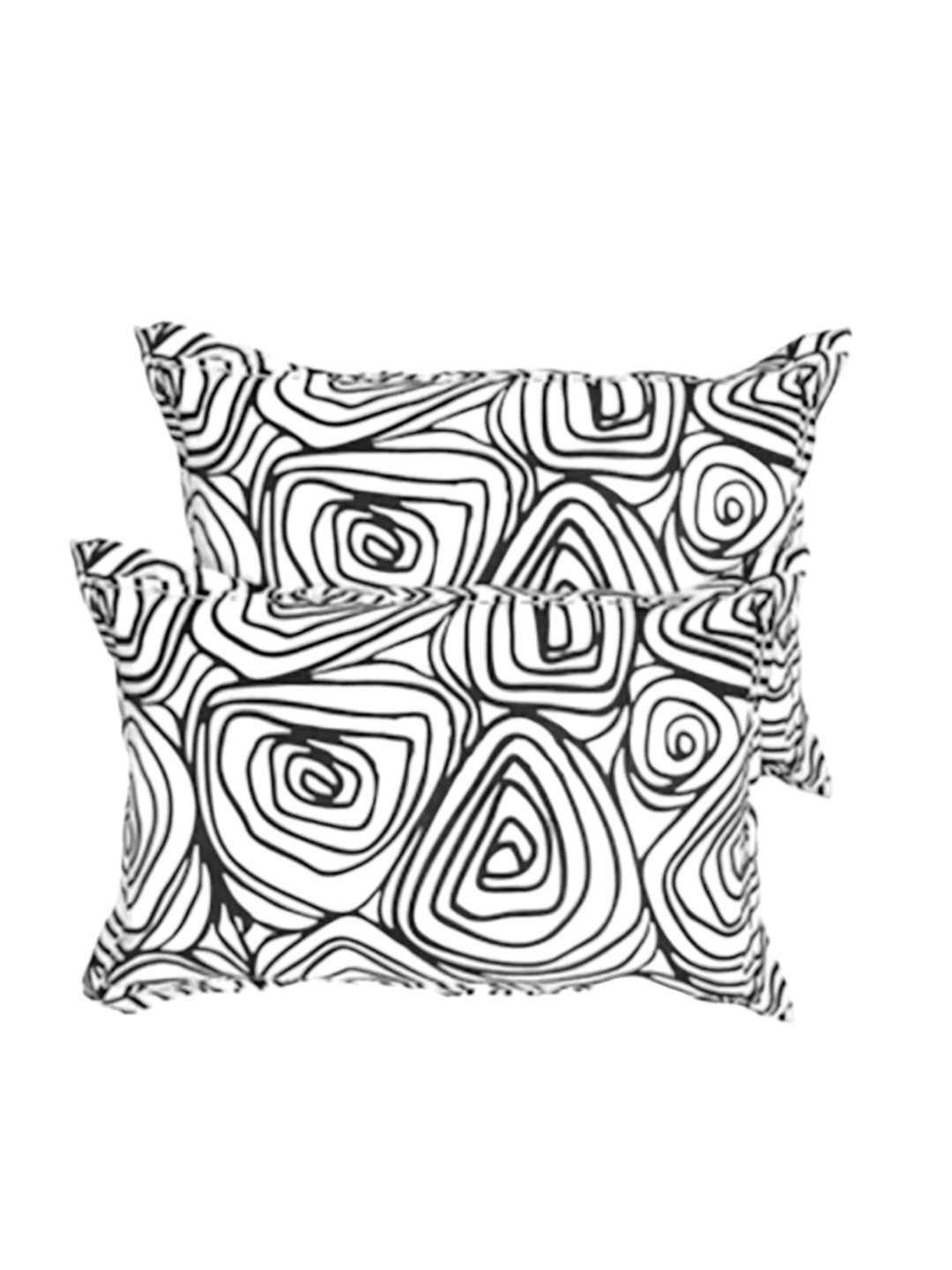 

THE WHITE MOSS White & Black 2 Pcs Pillow Covers