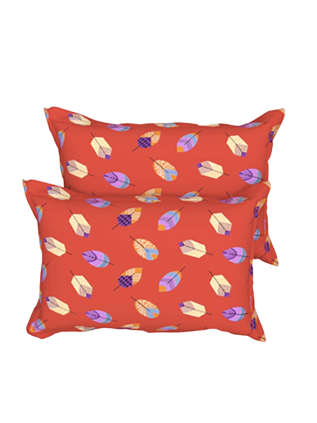 

THE WHITE MOSS Orange & Blue 2 Pcs Pillow Covers