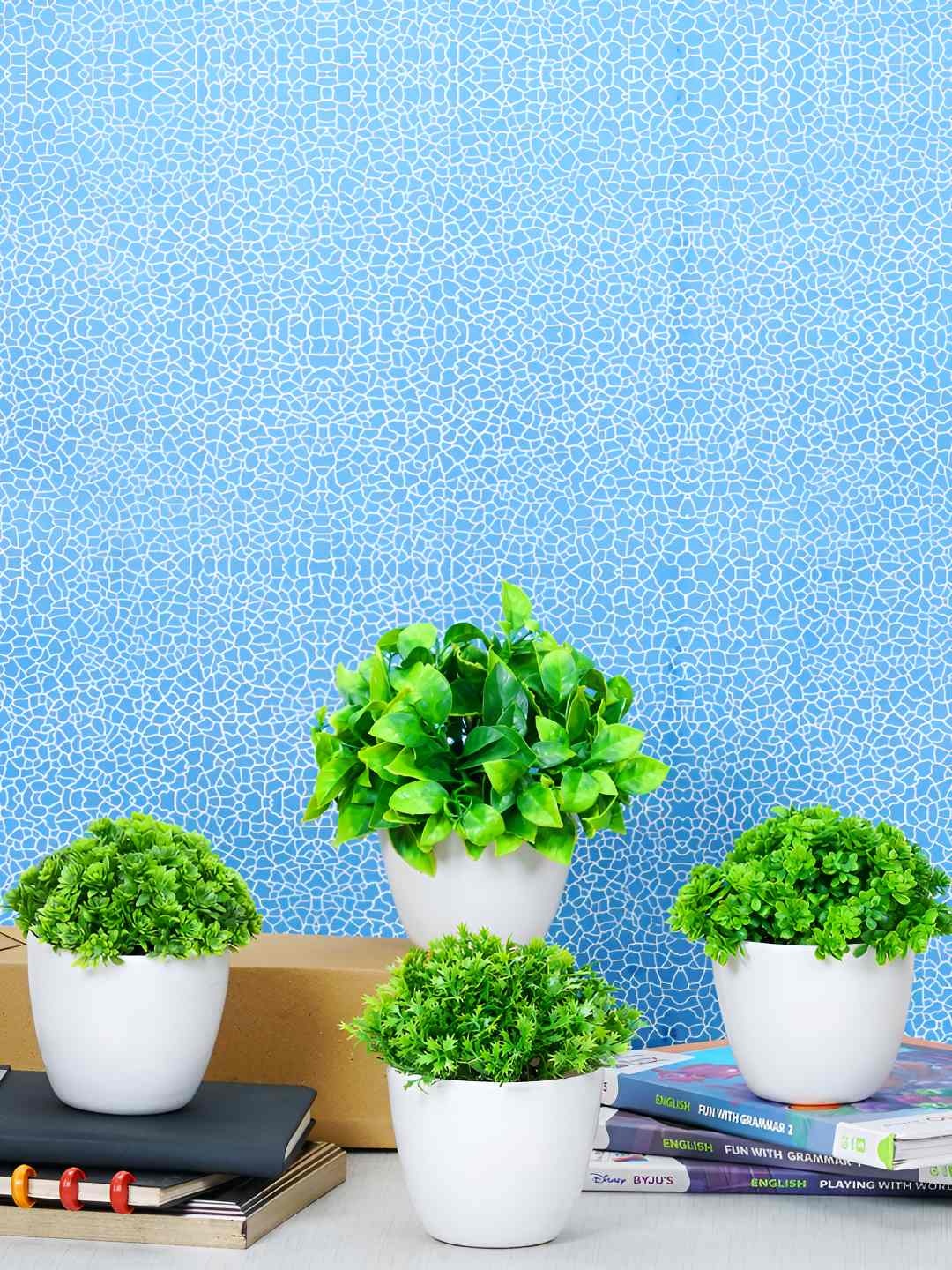 

Dekorly Green & White Bonsai Artificial Plant With Pot