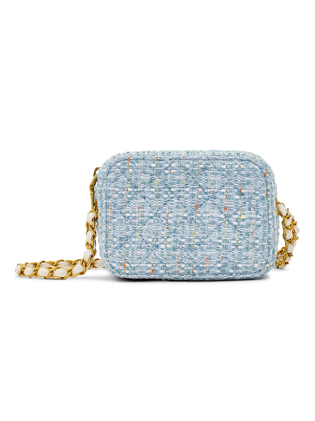 

MIRAGGIO Tweed Mini Structured Crossbody Bag, Blue