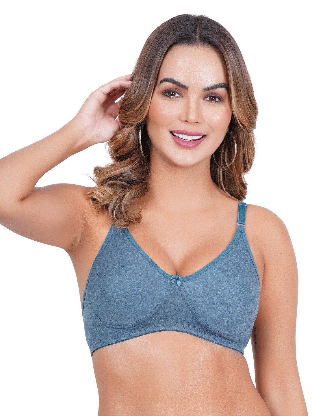 

Liigne Full Coverage Non Padded Everyday Bra With All Day Comfort, Blue