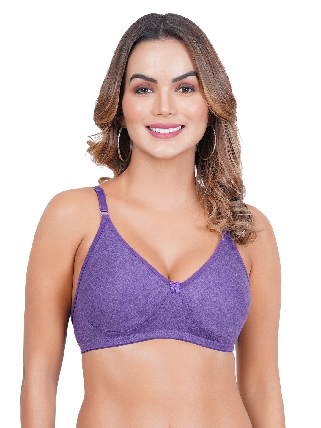 

Liigne Full Coverage Cotton Bra, Purple