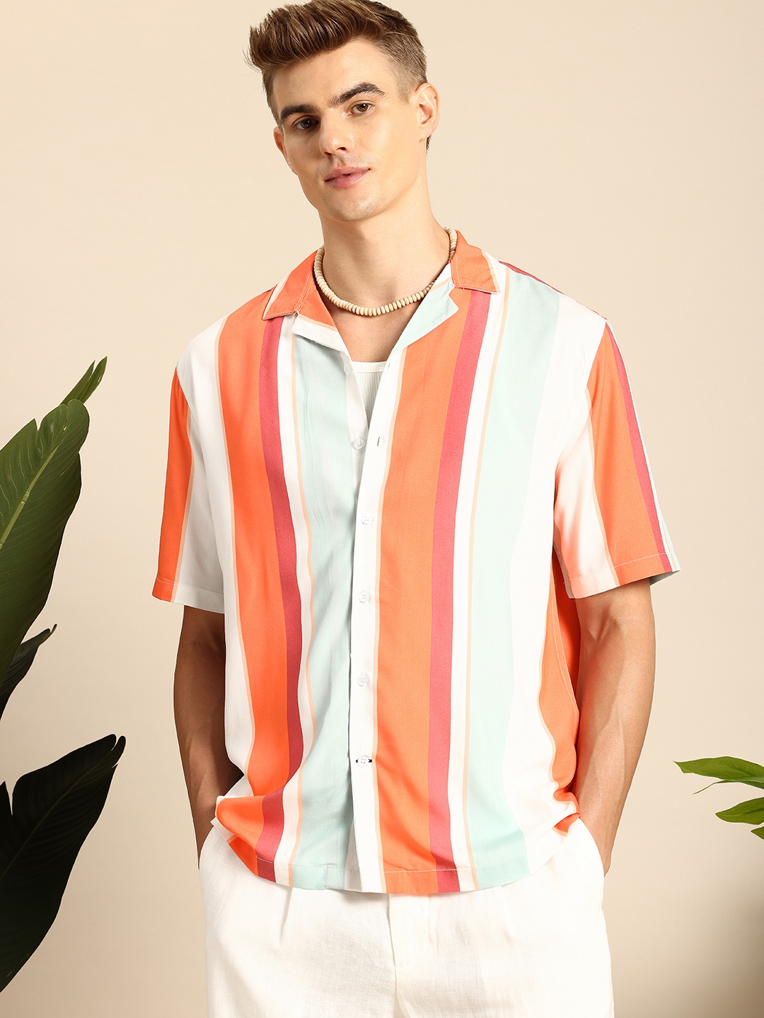 

Mast & Harbour Opaque Striped Casual Shirt, Multi