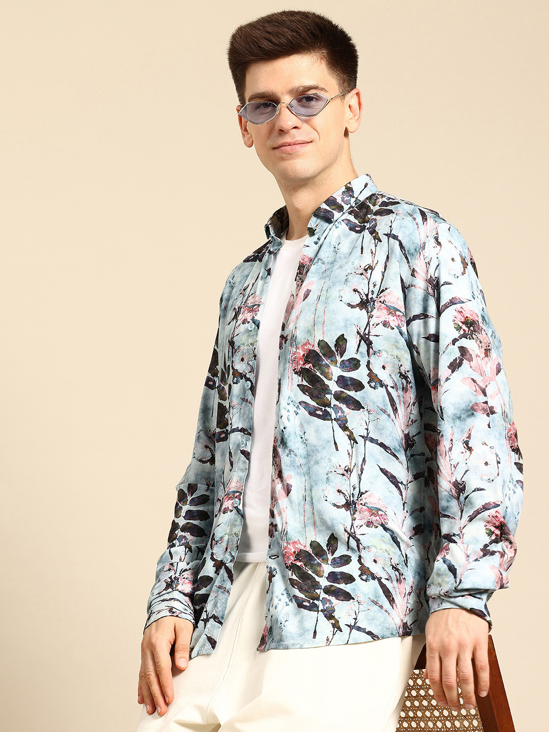 

Mast & Harbour Tropical Print Casual Shirt, Blue