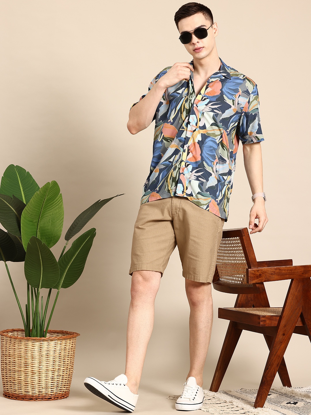

Mast & Harbour Abstract Printed Casual Shirt, Blue
