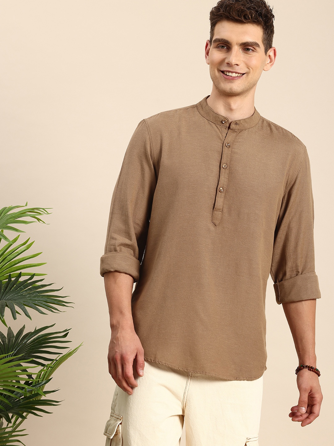 

Mast & Harbour Slim Fit Opaque Casual Shirt, Brown