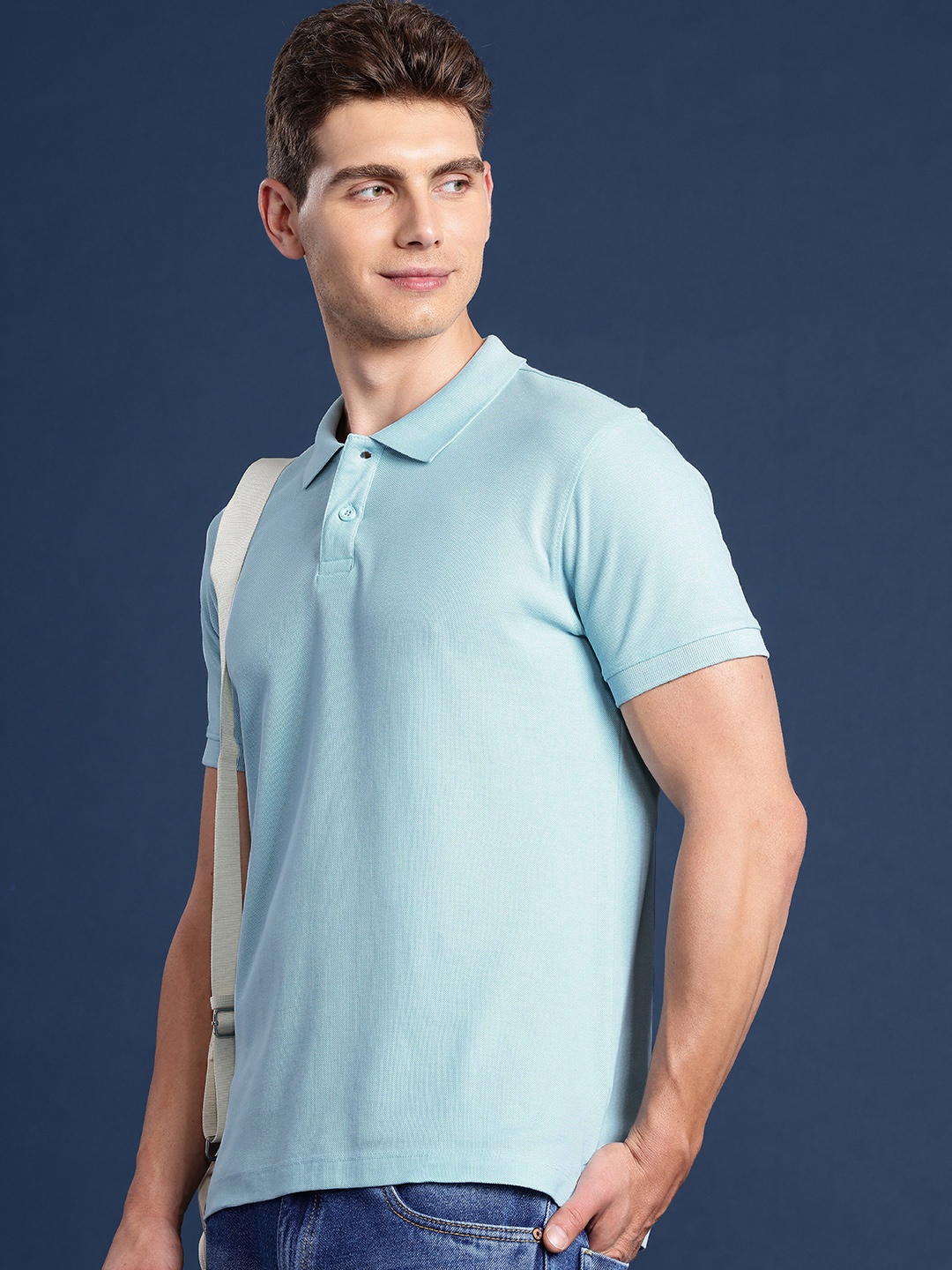 

Mast & Harbour Polo Collar T-shirt, Blue