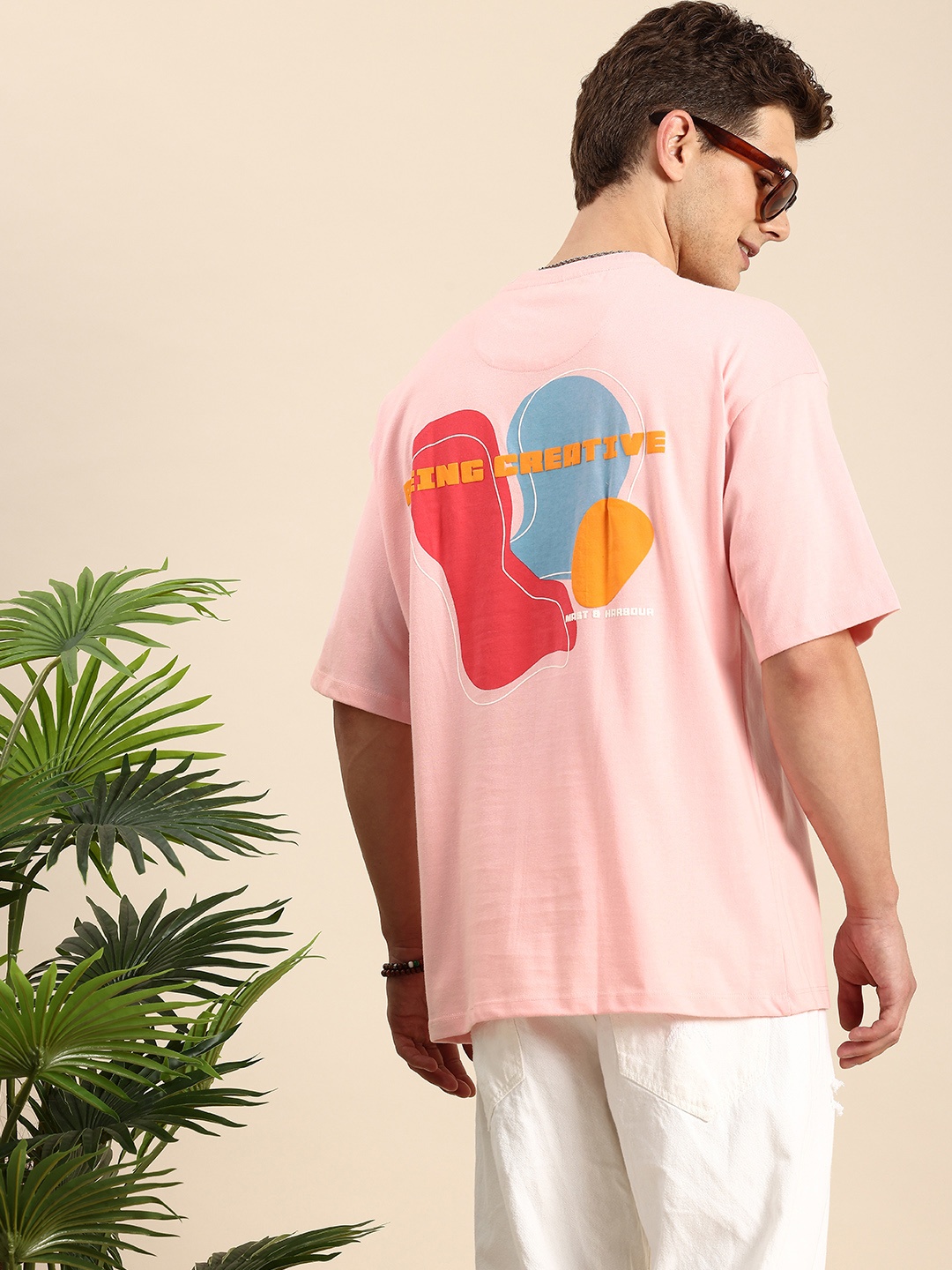 

Mast & Harbour Abstract Printed T-shirt, Pink