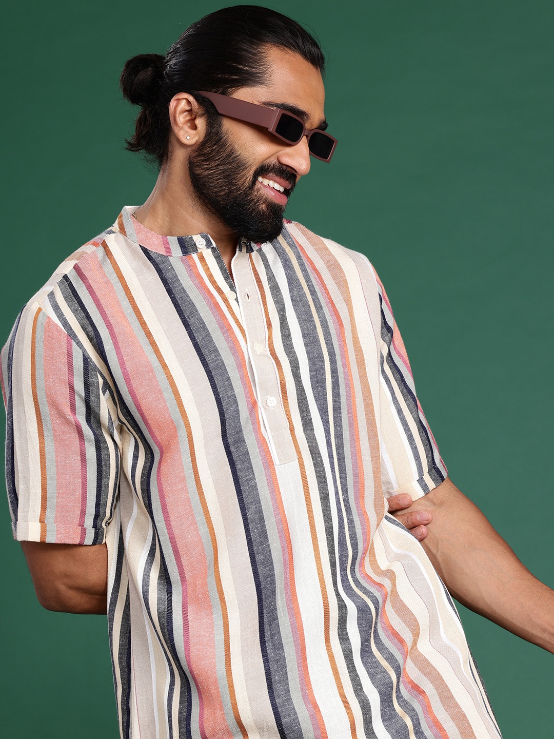 

Sangria Pure Cotton Striped Casual Shirt, Multi