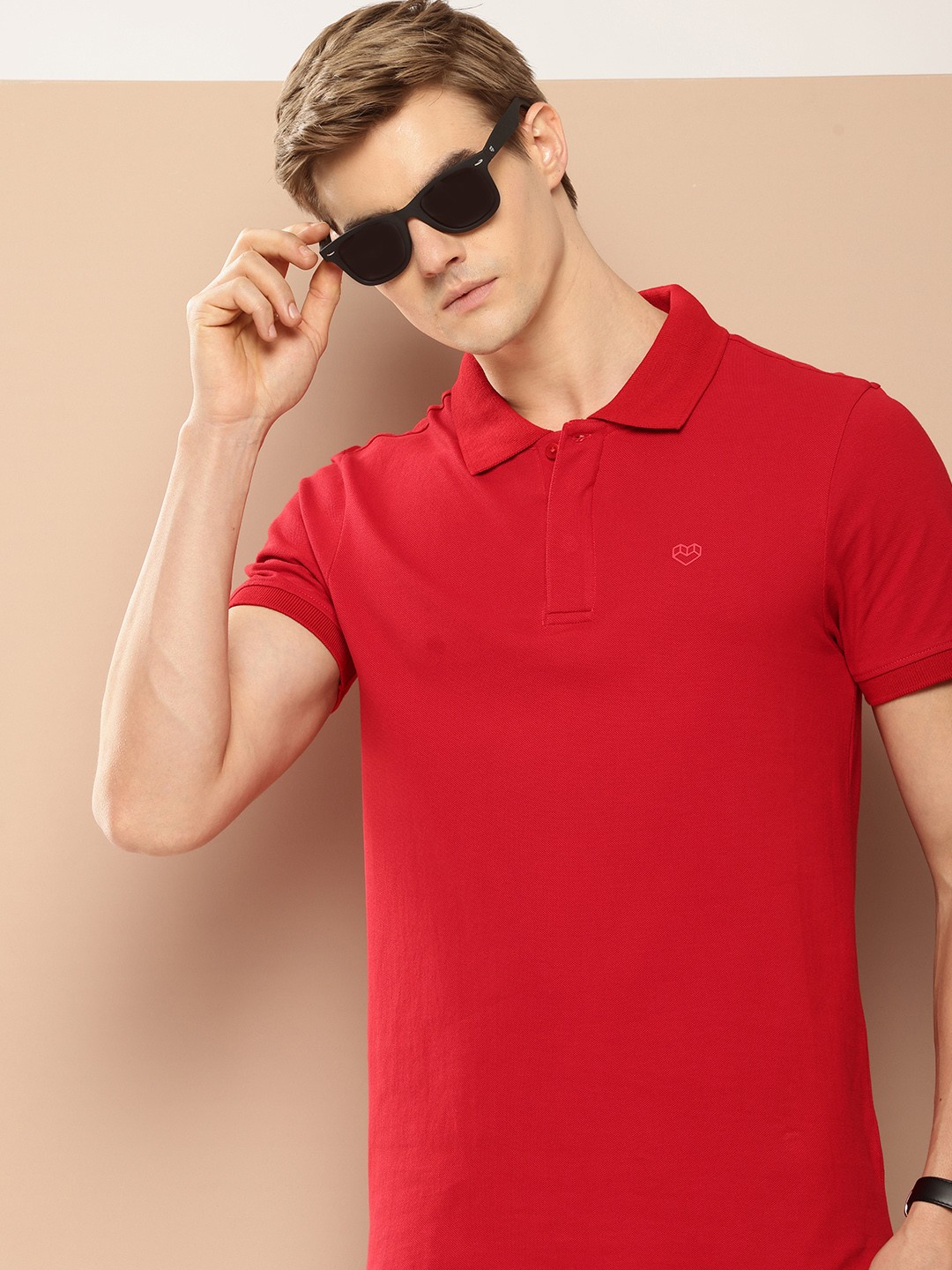 

INVICTUS Polo Collar Pure Cotton Casual T-shirt, Red