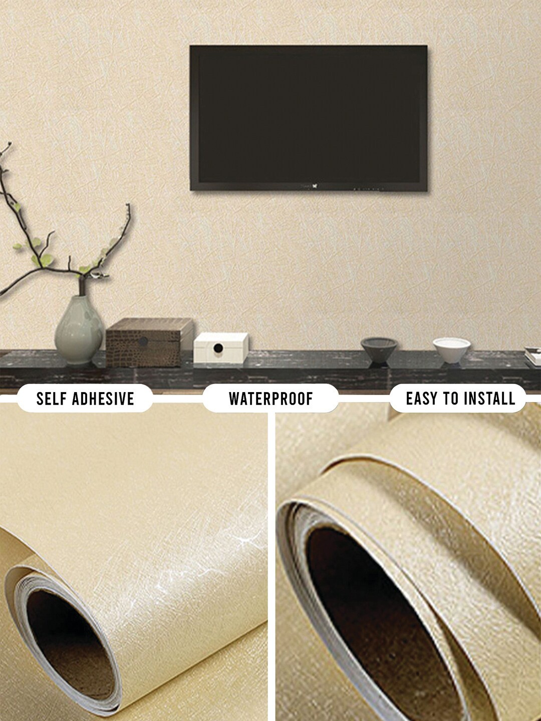 

Bonhomie Mustard Yellow Decorative Self Adhesive Waterproof Wallpaper