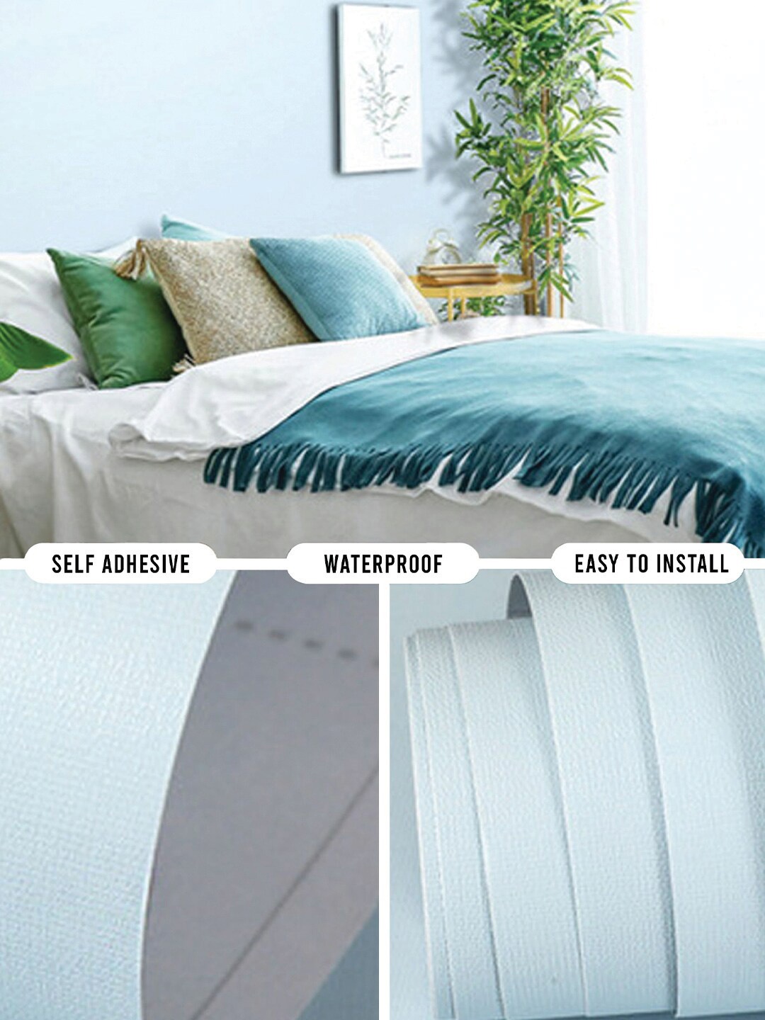 

Bonhomie Blue Decorative Self Adhesive Waterproof Wallpaper