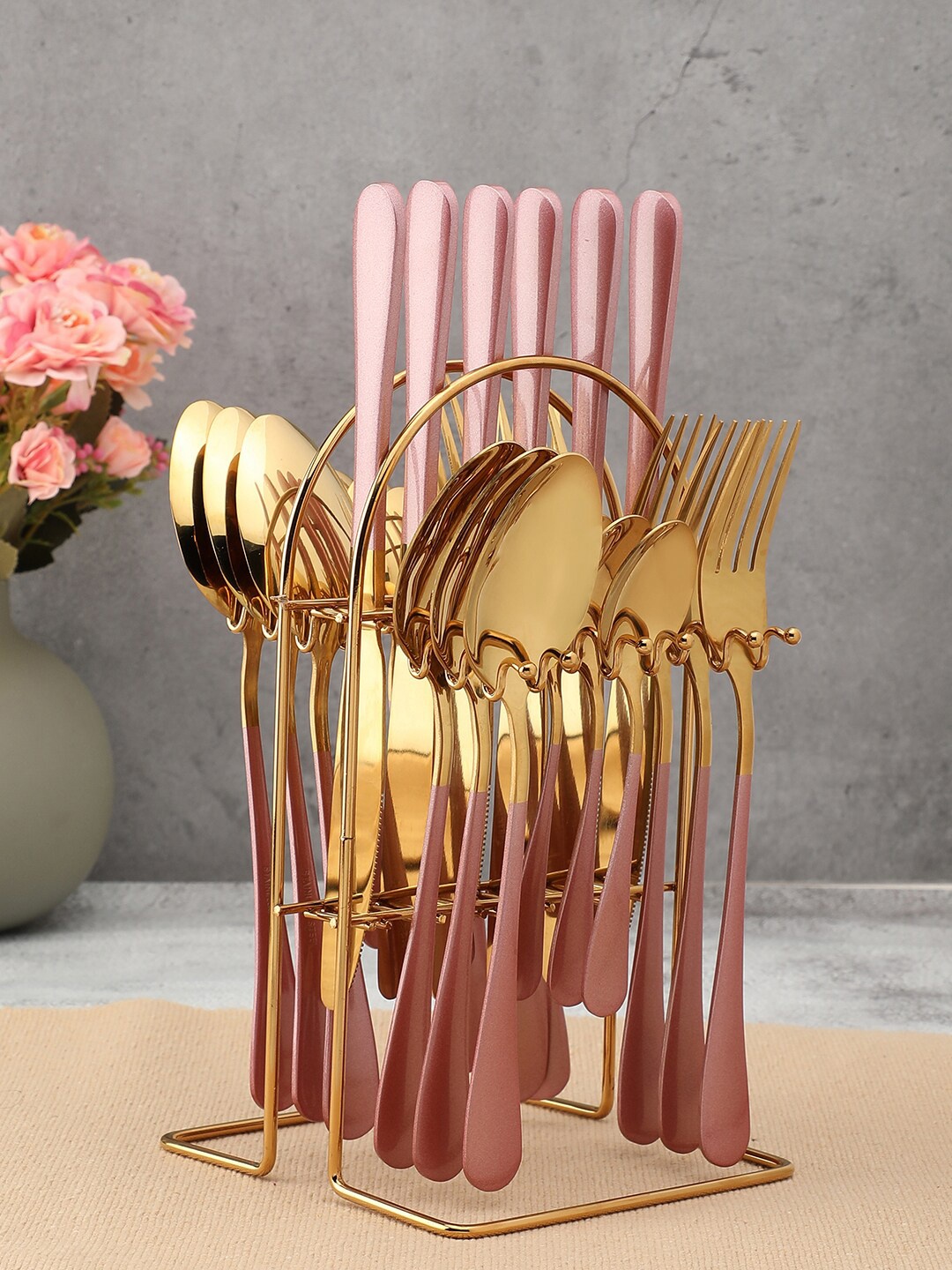 

Bonhomie Gold Toned 4 Pieces Steel Cutlery Set