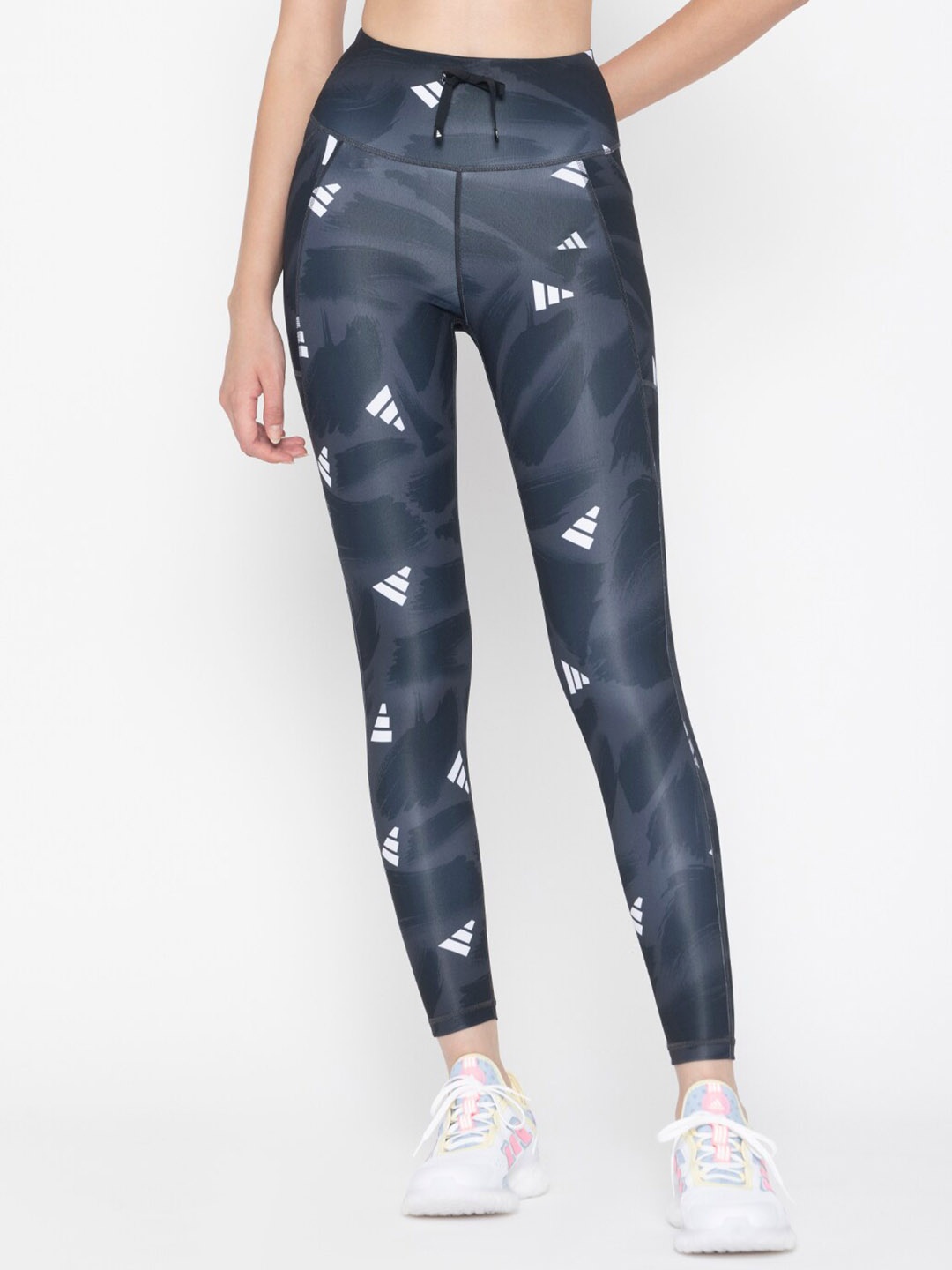 

ADIDAS Run Es Seas 7/8 Women Brand Logo Printed Ankle Length Tights, Grey