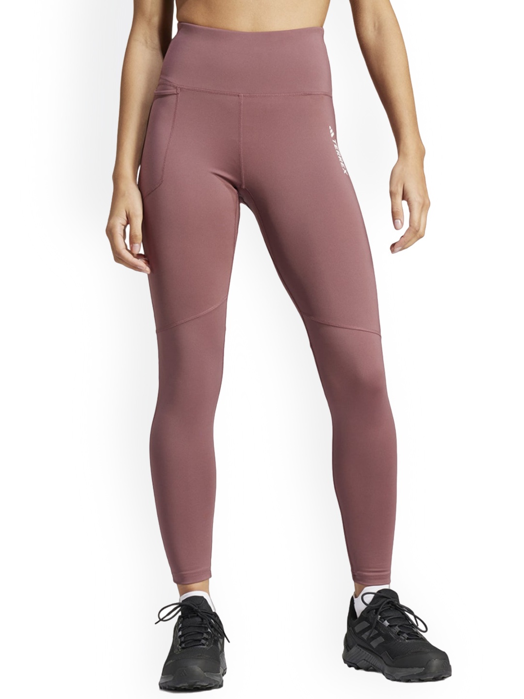 

ADIDAS W MT Women High Rise Ankle-Length Gym Tights, Brown
