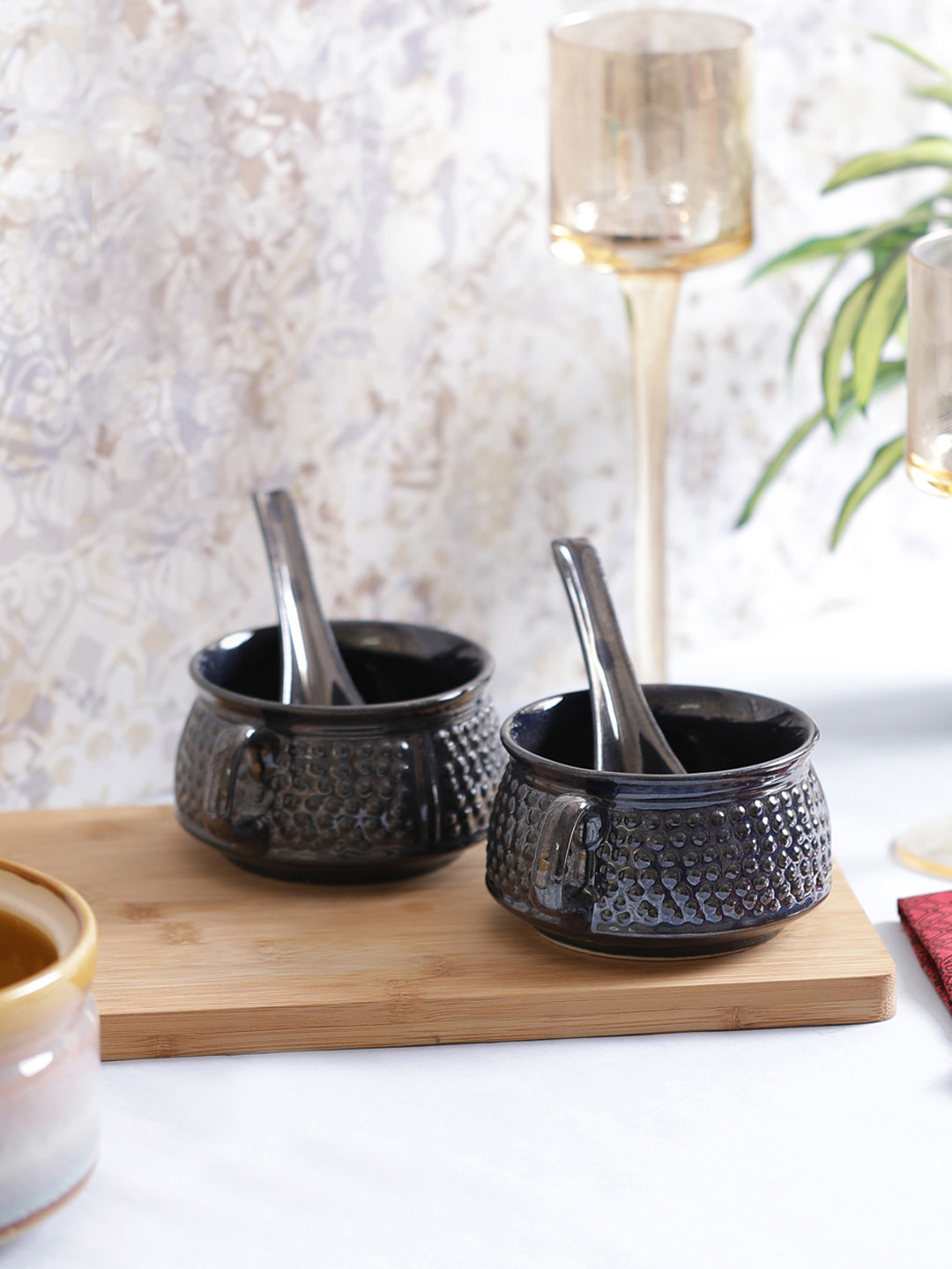 

VarEesha Charcoal 4-Pieces Ceramic Soup Bowls Set