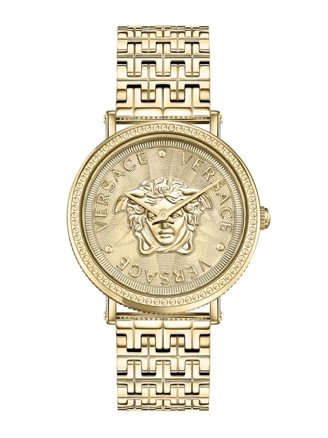 

Versace Women Stainless Steel Straps Analogue Watch VEQX01022, Gold