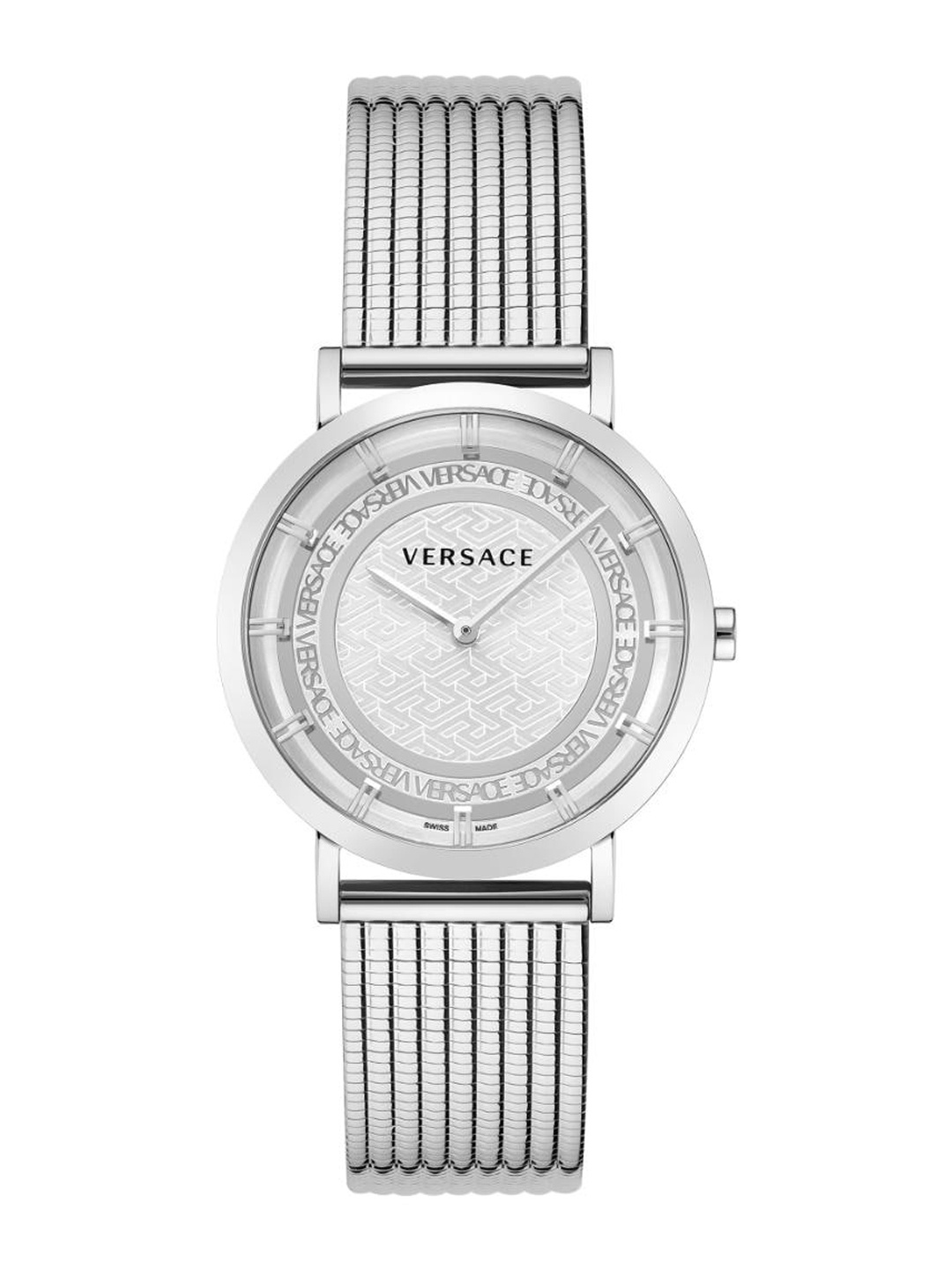 

Versace Women Textured Stainless Steel Analogue Watch VE3M00422, Silver