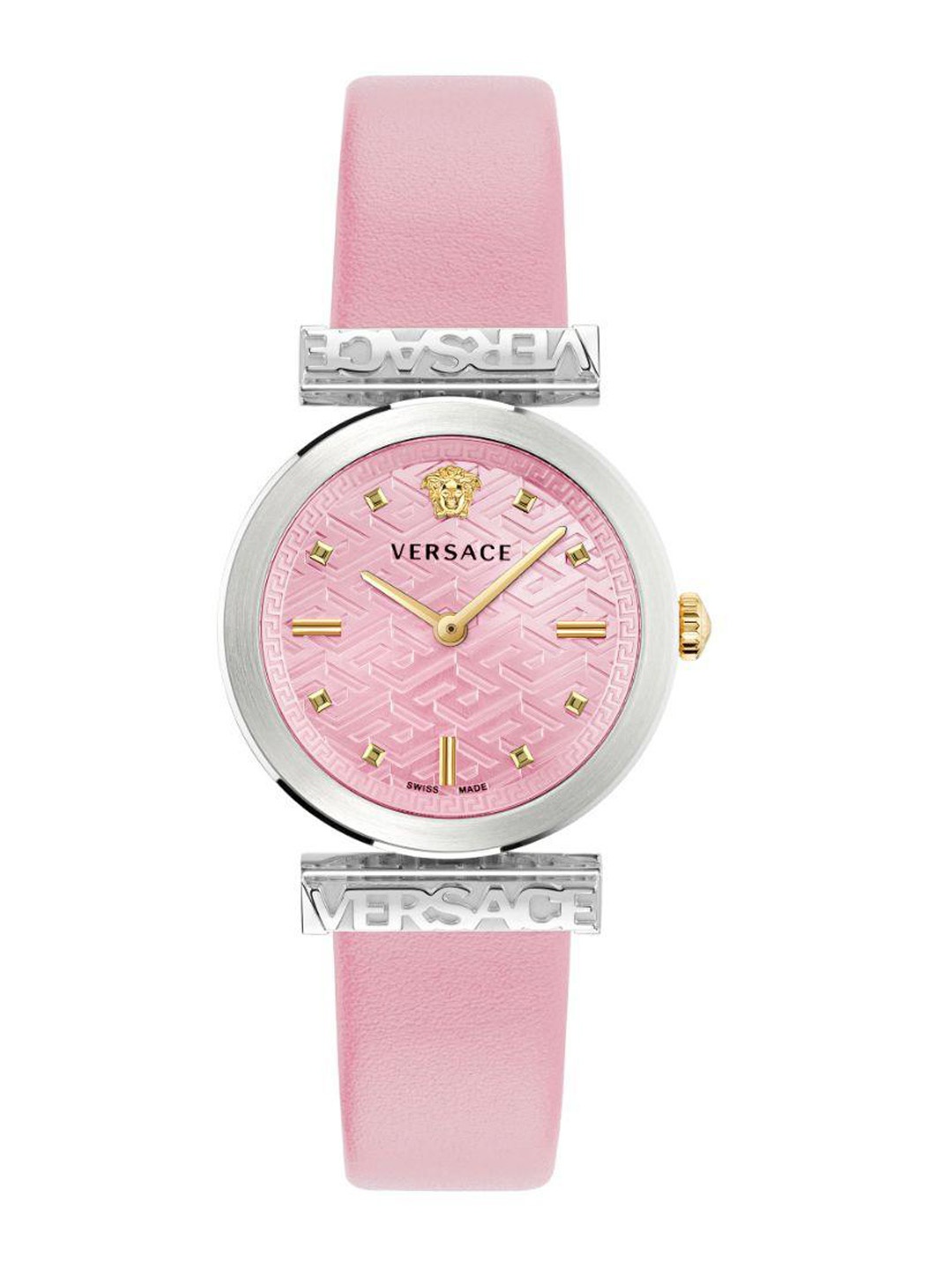 

Versace Women Textured Leather Straps Analogue Watch VE6J00823, Pink