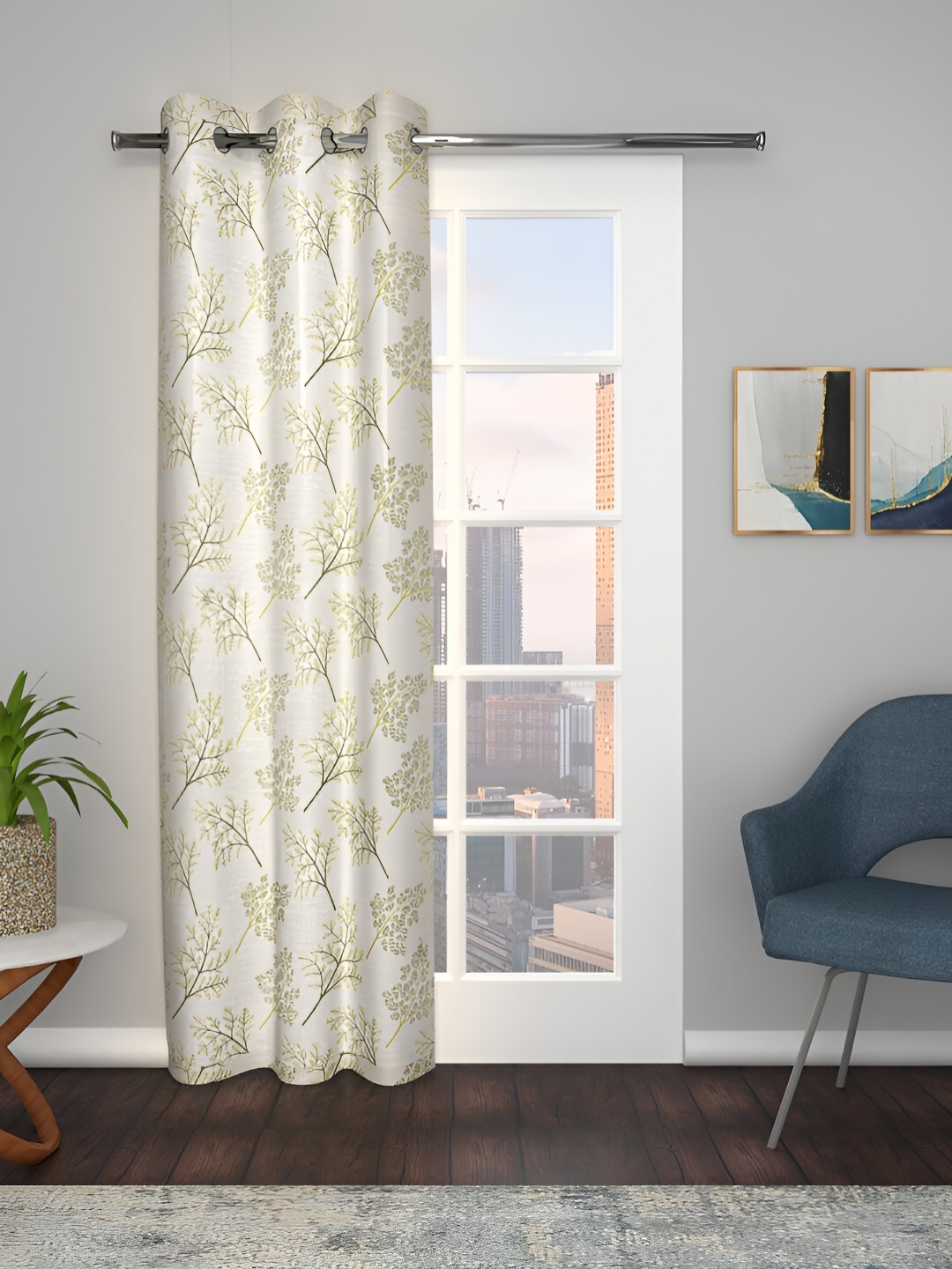 

THE CONVERSION Green Floral Door Curtain