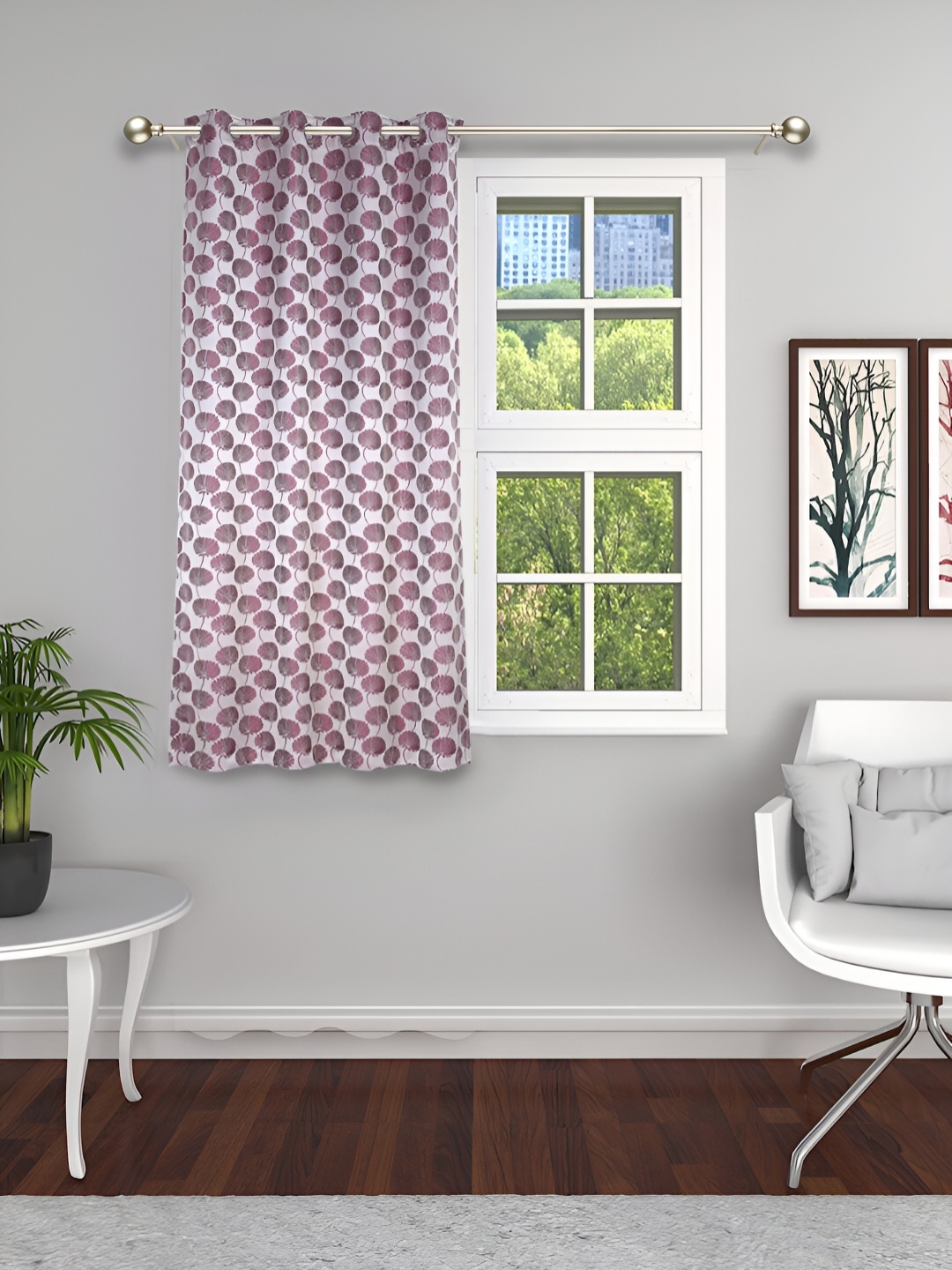 

THE CONVERSION Burgundy Floral Window Curtain