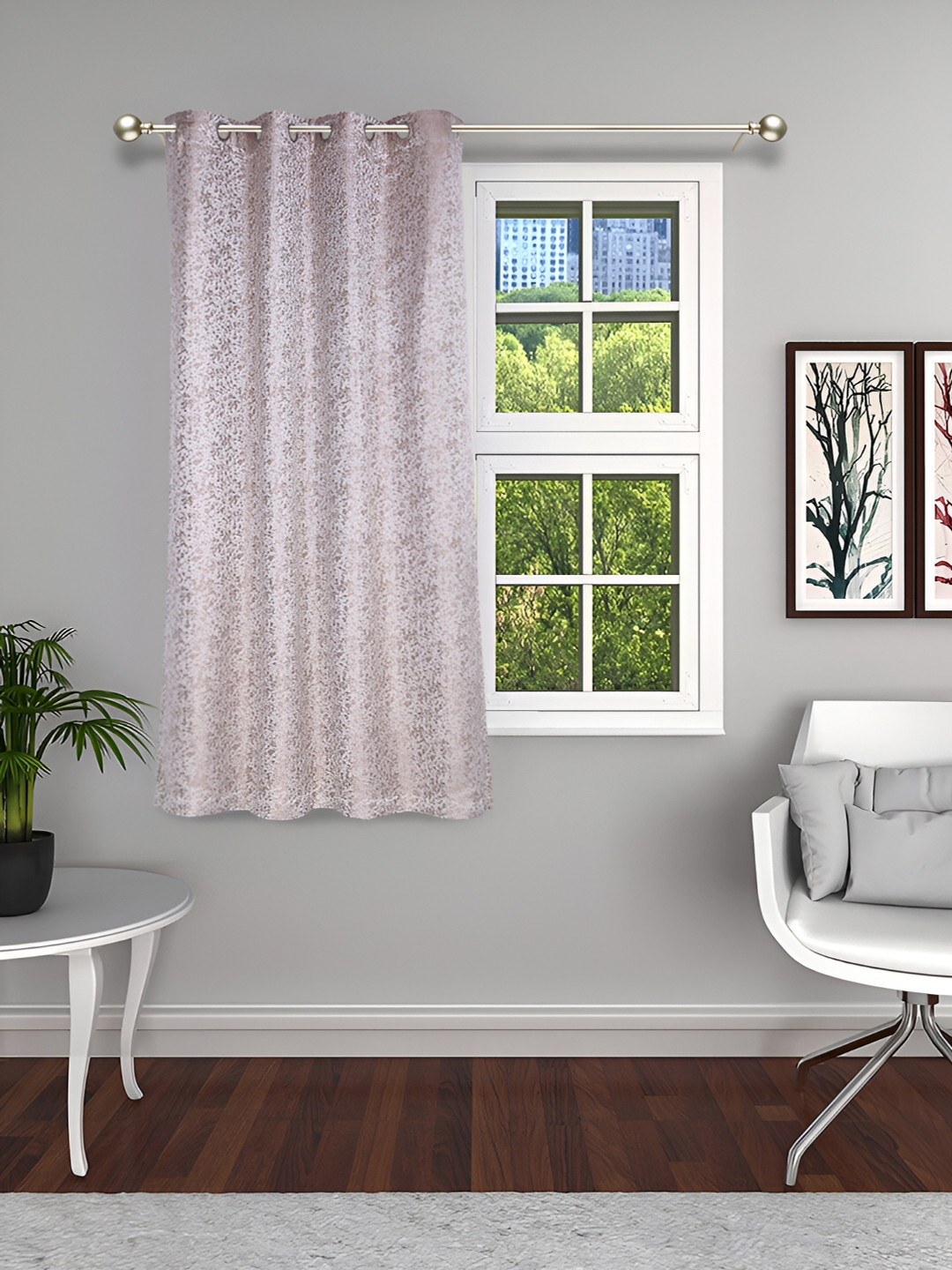 

THE CONVERSION Pink Abstract Room Darkening Window Curtain