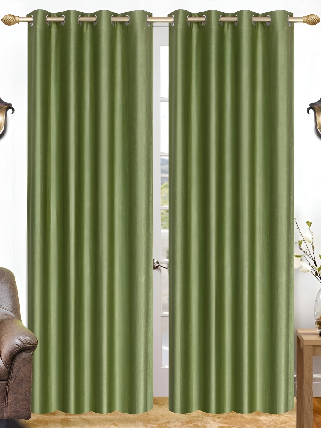 

THE CONVERSION Green 2 Pieces Door Curtain