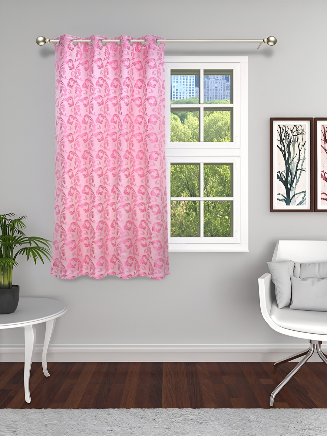 

THE CONVERSION Pink Floral Room Darkening Window Curtain