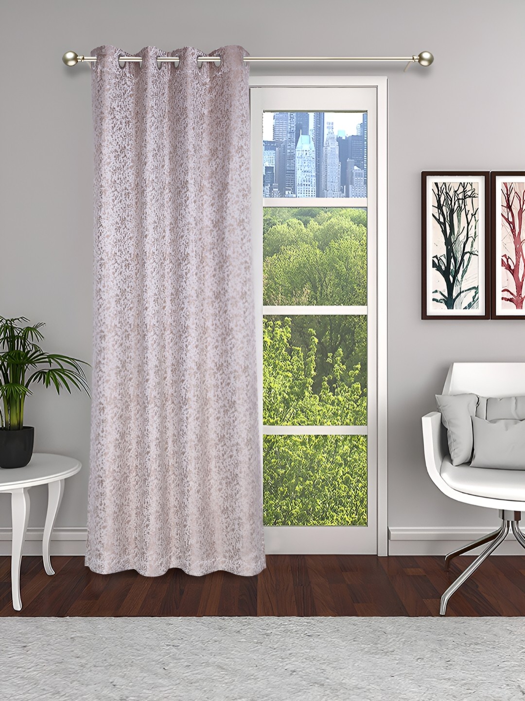 

THE CONVERSION Gold Toned Long Door Curtain