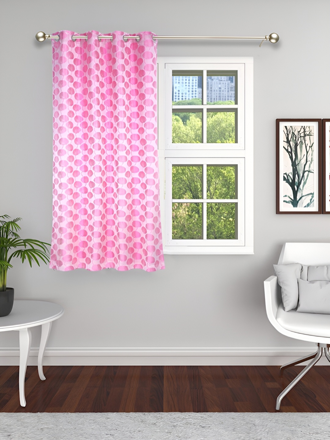

THE CONVERSION Pink Floral Room Darkening Window Curtain