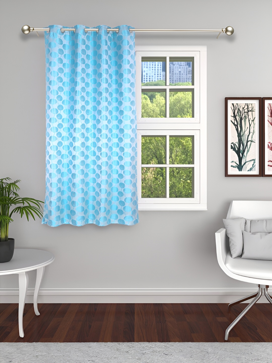 

THE CONVERSION Blue Floral Window Curtain