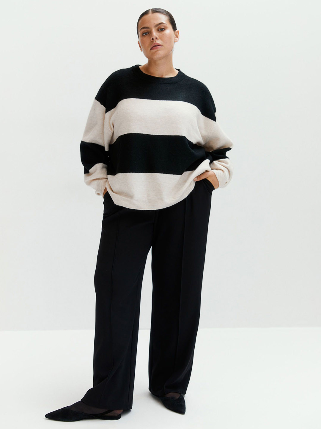 

H&M Knitted Jumper, Beige