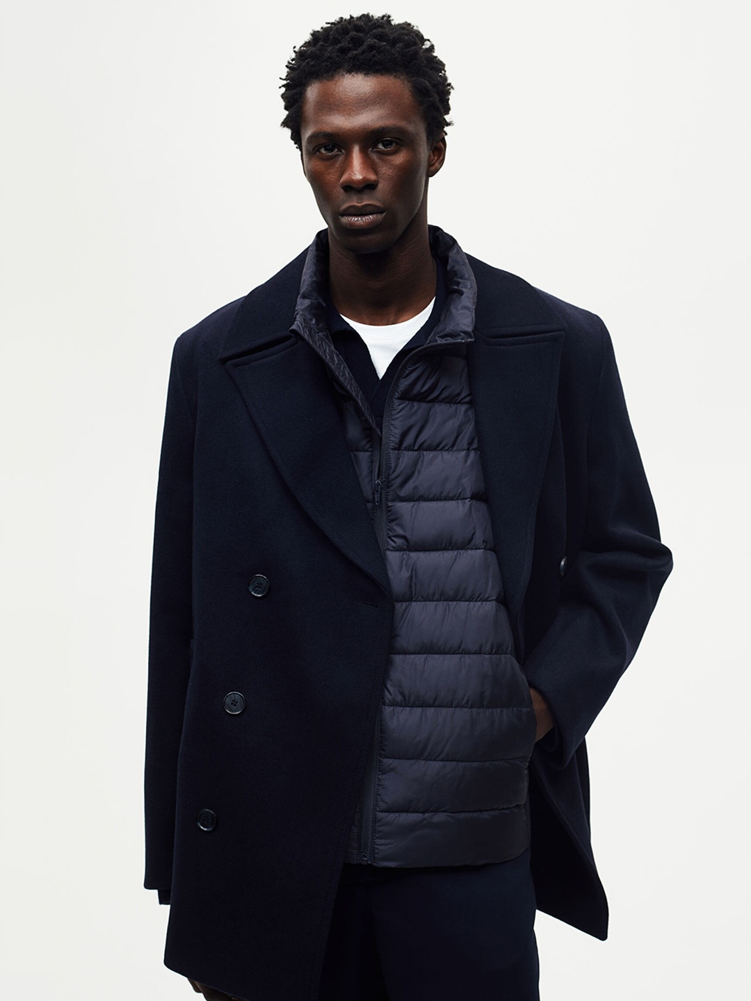 

H&M Slim Fit Lightweight Puffer Gilet, Navy blue