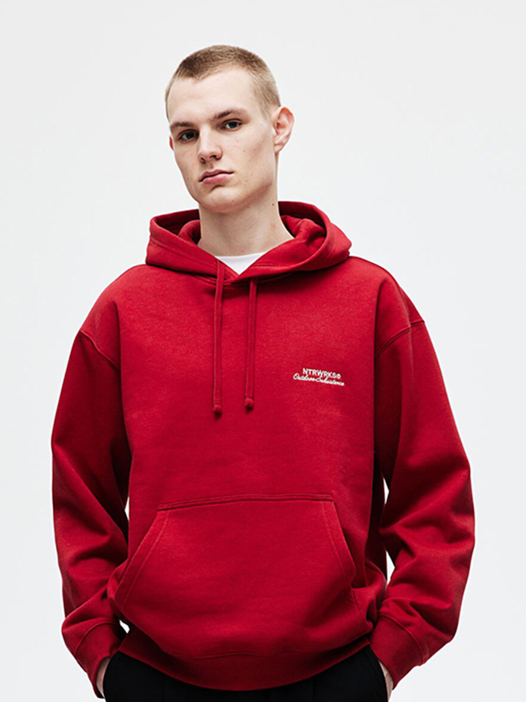 

H&M Relaxed-fit Printed Hoodie, Red