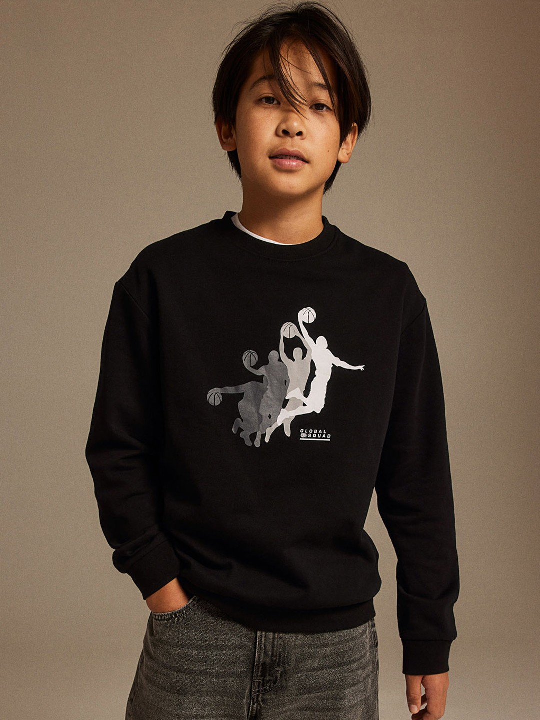 

H&M Boys Printed Sweatshirt, Black
