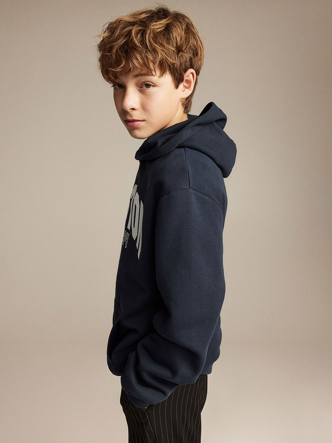 

H&M Boys Printed Hoodie, Blue