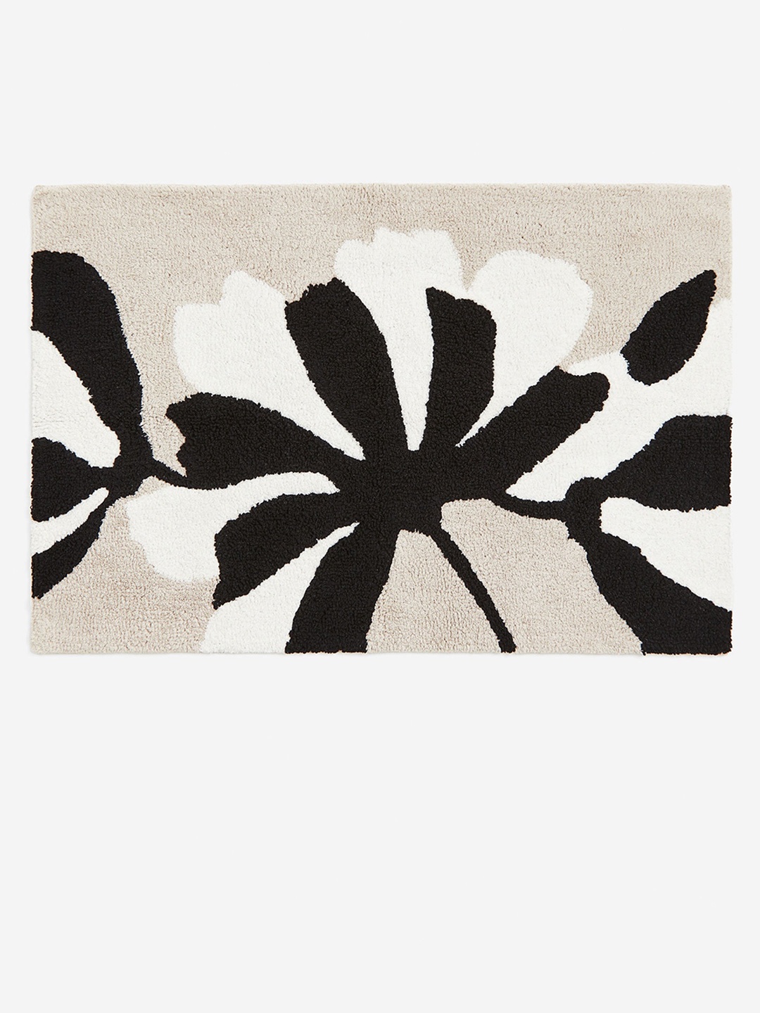 

H&M Beige & Black Floral Bath Mat