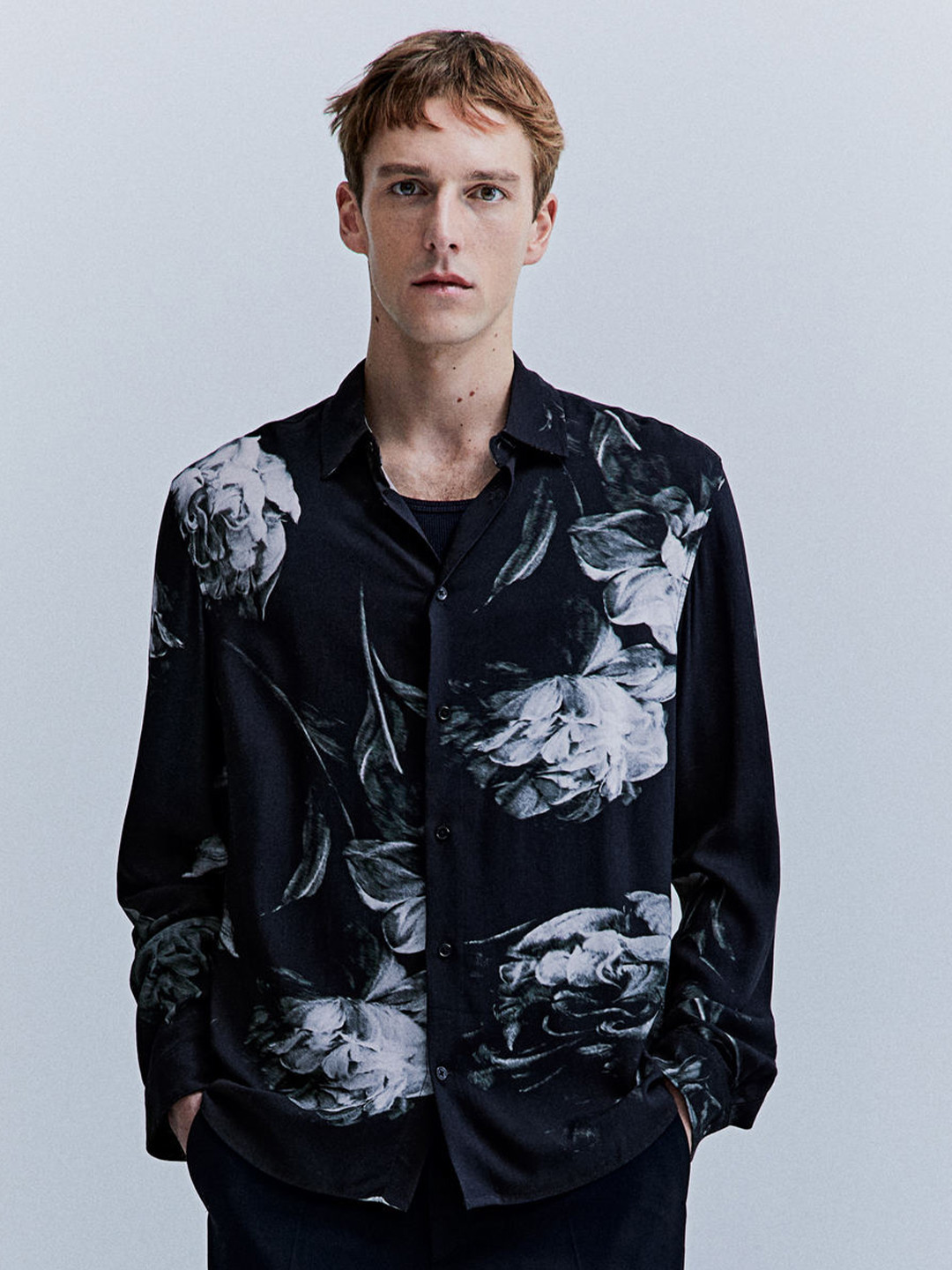 

H&M Regular Fit Viscose Shirt, Black