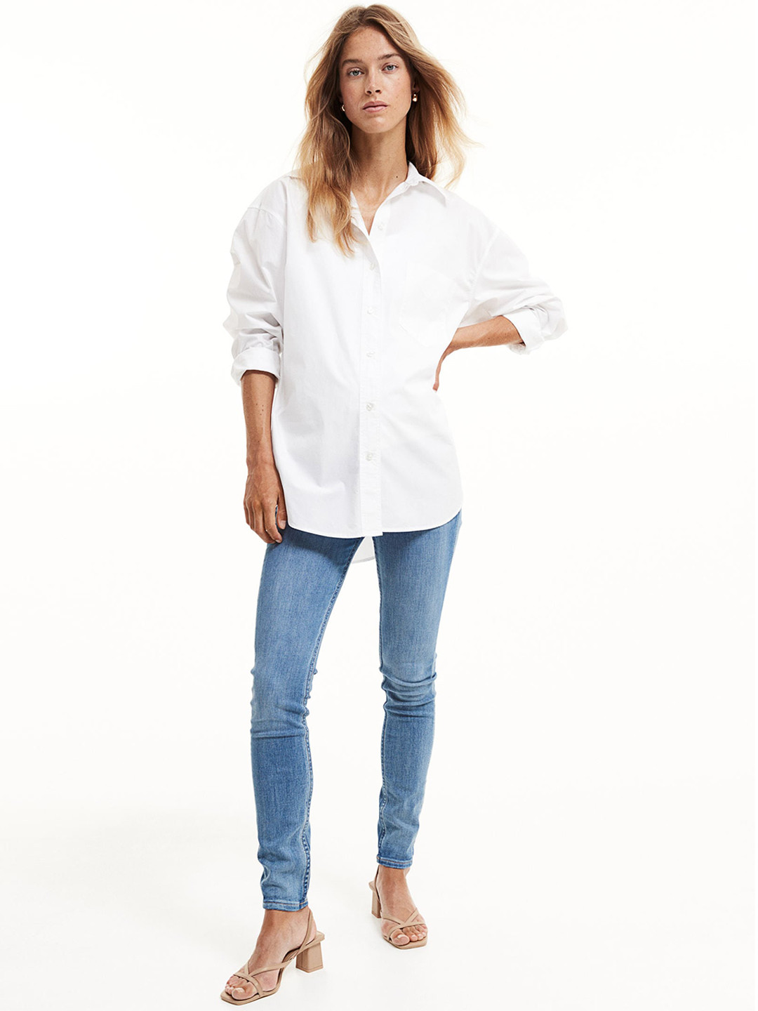 

H&M Women MAMA Super Skinny Jeans, Blue