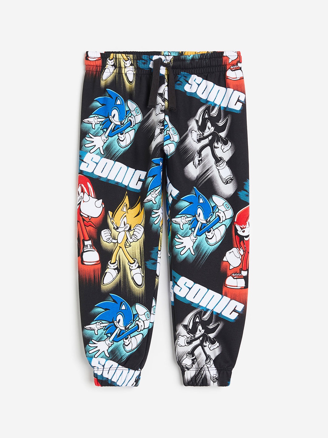

H&M Boys Pure Cotton Sonic Patterned Joggers, Black