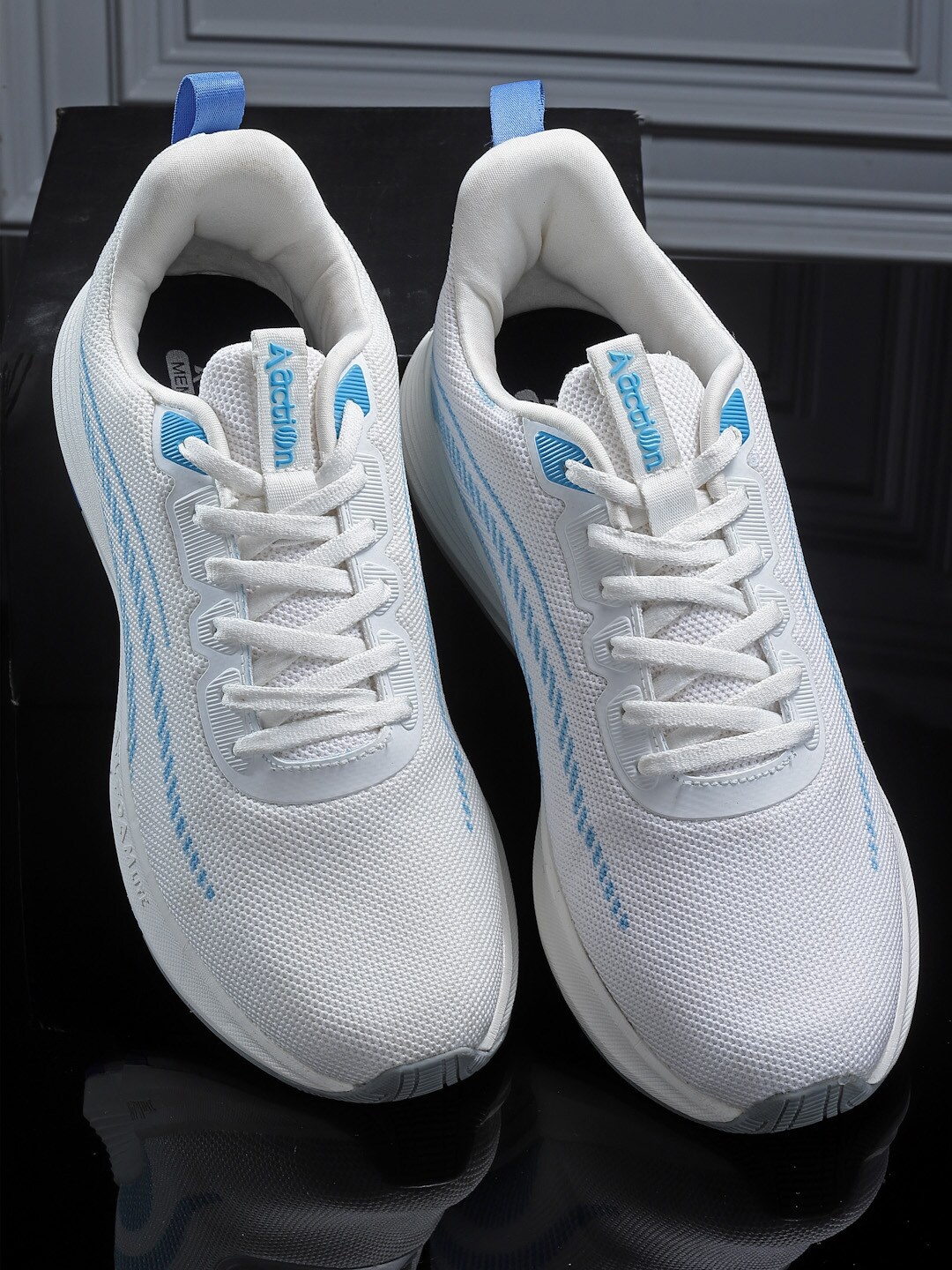 Action Men Mesh Lightweight Comfortable Running Shoes, White