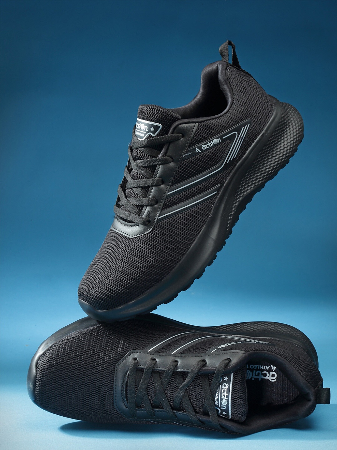 

Action Men Lightweight Lace-Up Running Shoes, Black