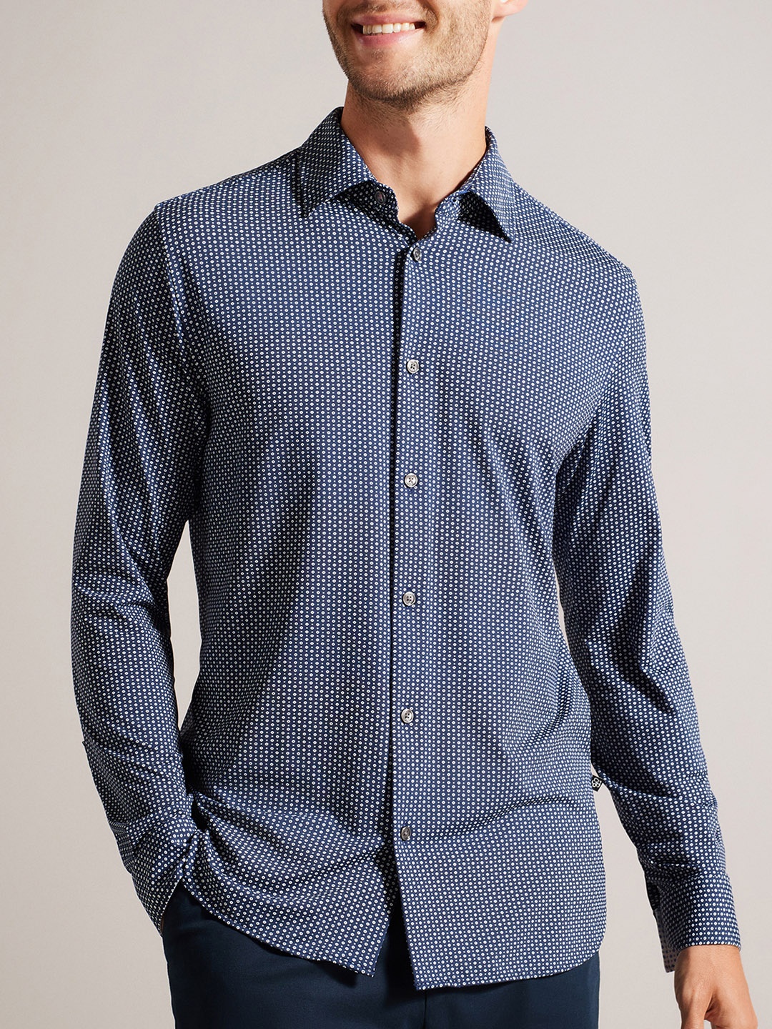 

Ted Baker Geometric Printed Slim Fit Casual Shirt, Navy blue