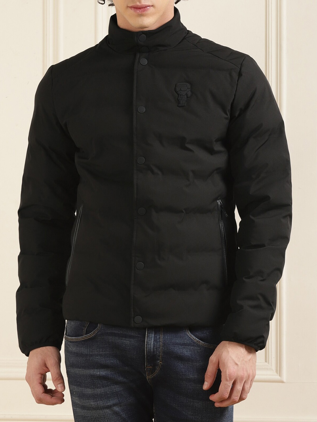 

Karl Lagerfeld Stand Collar Padded Jacket, Black