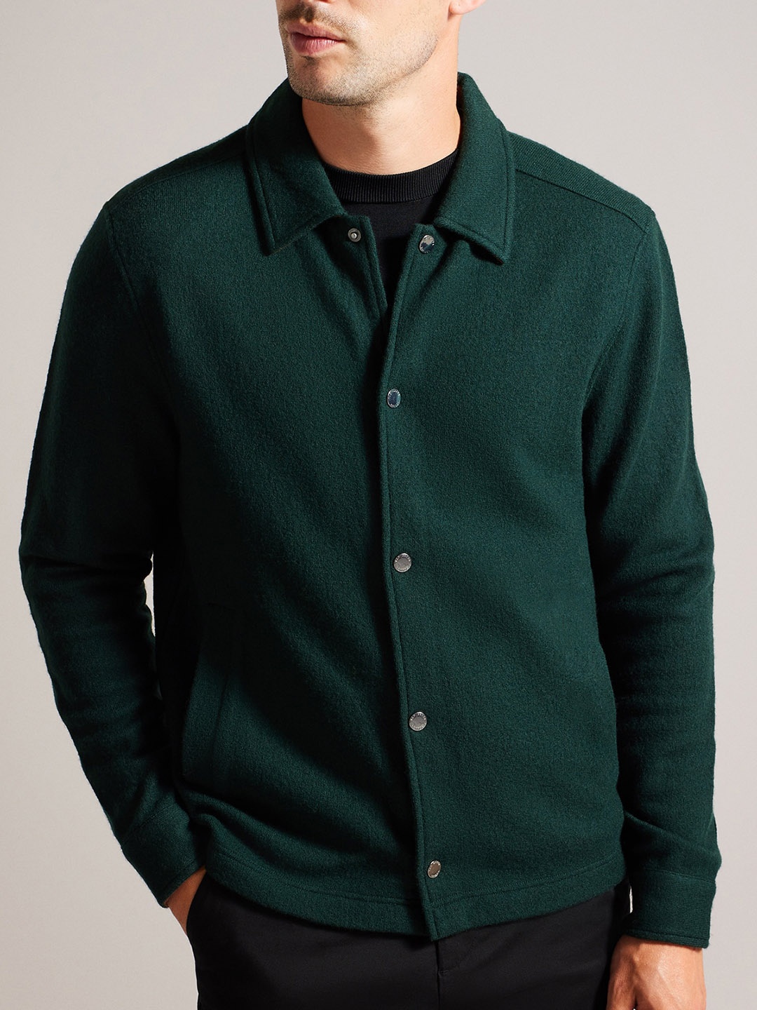 

Ted Baker Spread Collar Woollen Tailored Jacket, Green