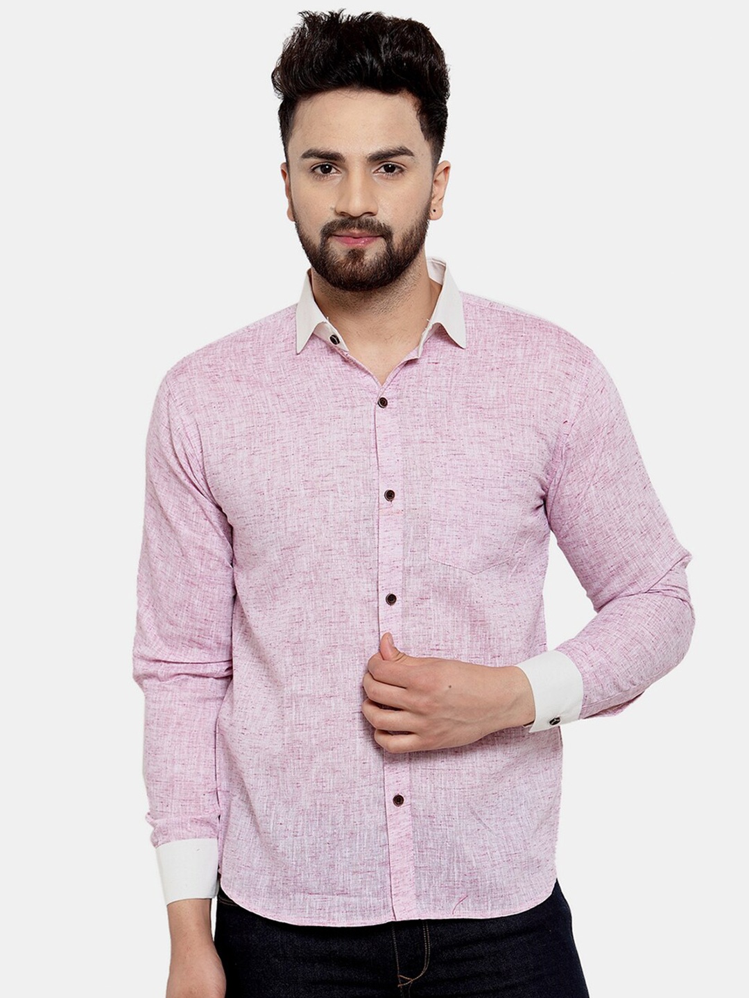 

Enchanted Drapes Slim Fit Spread Collar Pure Cotton Casual Shirt, Purple