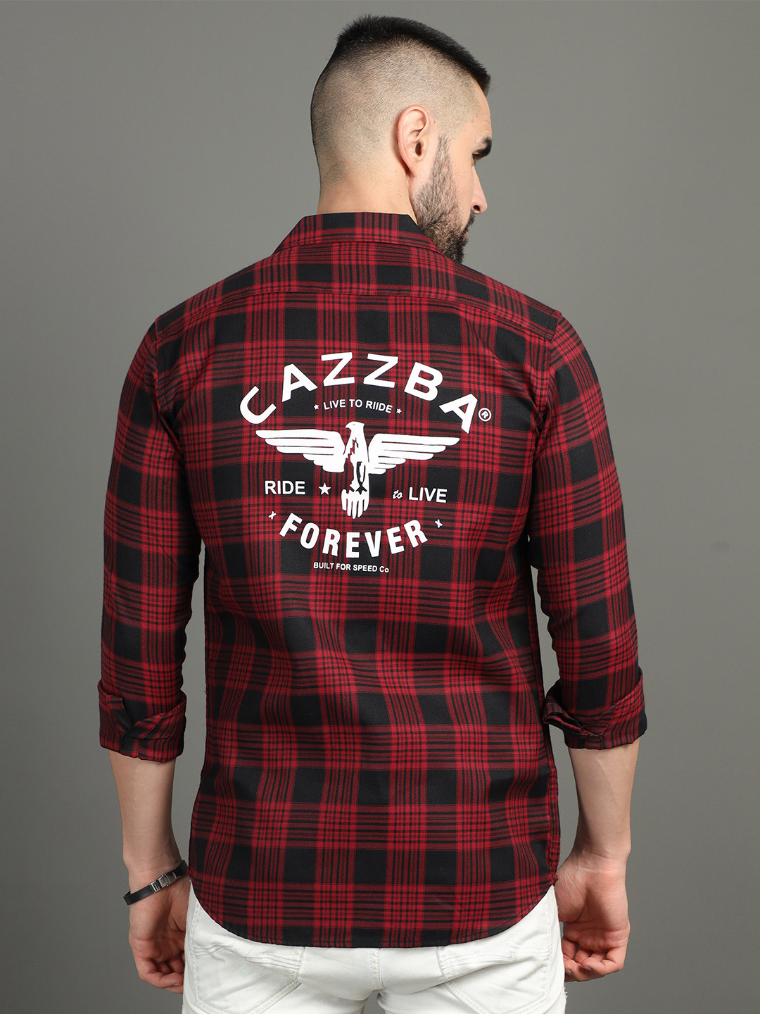 

CAZZBA Men Maroon Micro Checks Casual Shirt