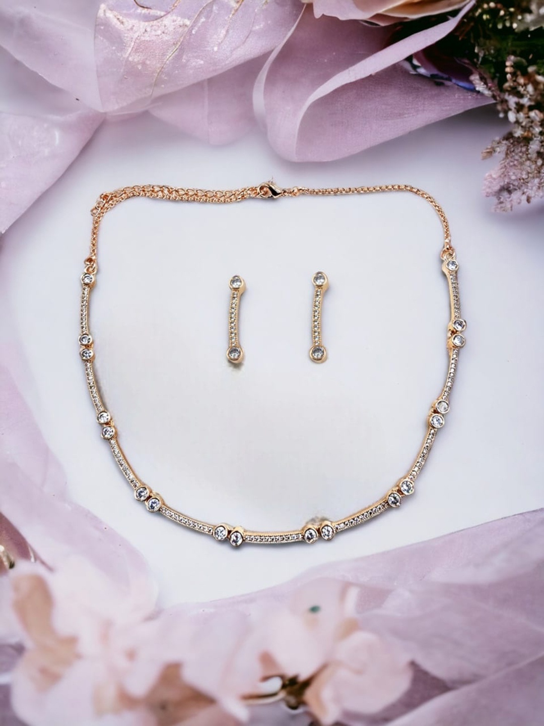 

DressBerry Rose Gold Plated Cubic Zirconia Jewellery Set
