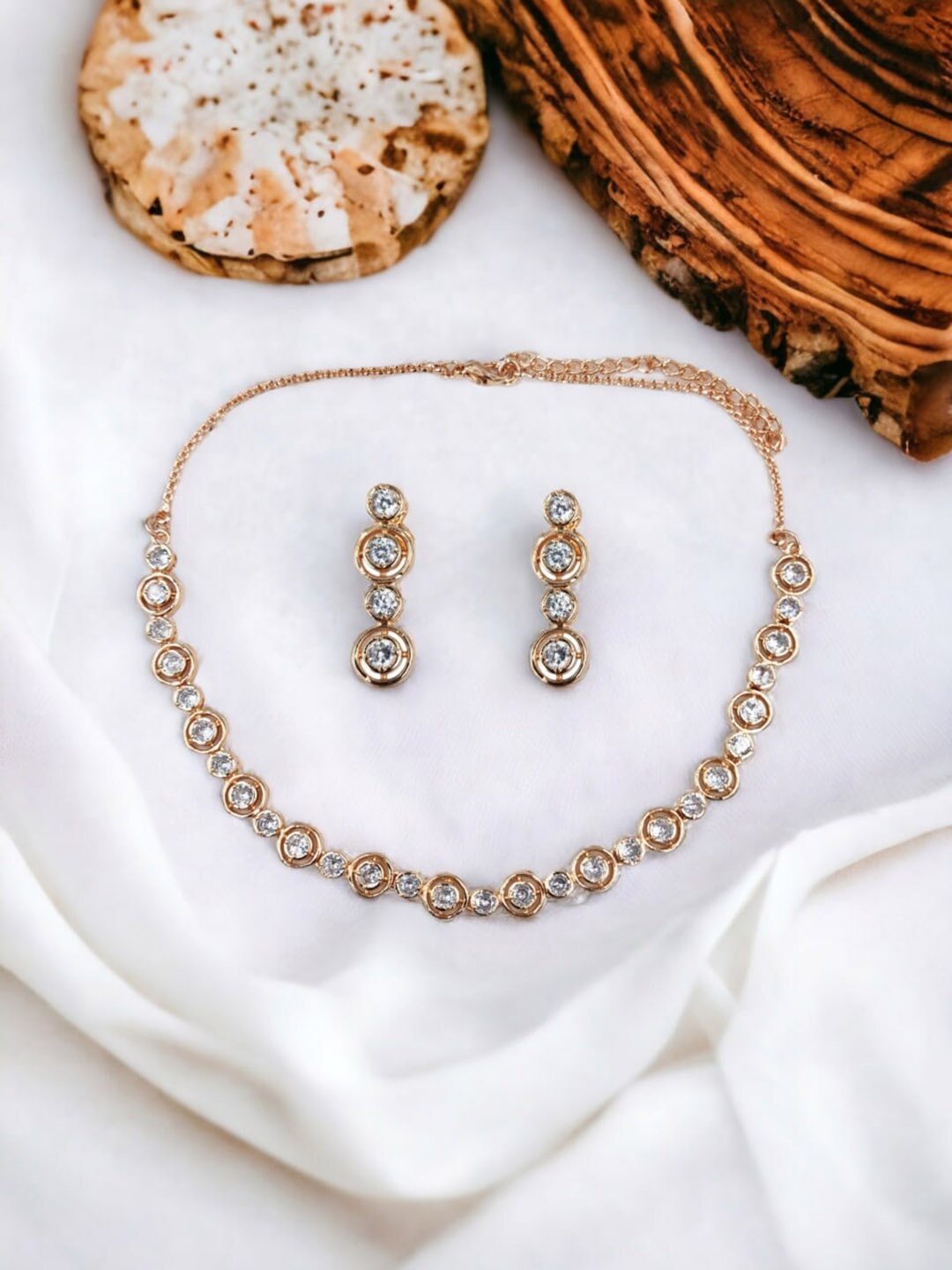 

DressBerry Rose Gold Plated Cubic Zirconia Jewellery Set