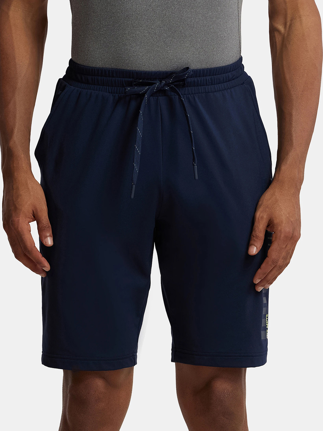 

Soft Touch Microfiber Stretch Shorts with Back Zipper Pocket and StayFresh Treatment-SP19, Navy blue